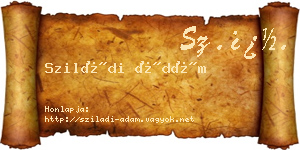 Sziládi Ádám névjegykártya