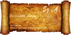 Sziládi Ádám névjegykártya